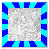 Aqua Blue Starburst Lijst Foto Foto Afdruk (Voorkant)