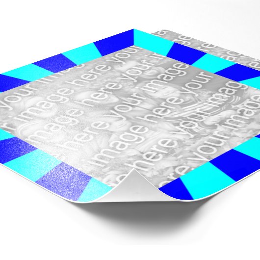 Aqua Blue Starburst Lijst Foto Foto Afdruk (Hoek)