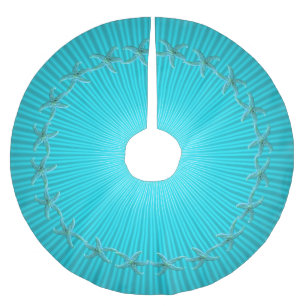 Aqua Blue Starfish met tropische kerst Kerstboom Rok