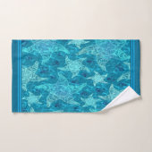 Aqua Blue Starfish Patroon Bad Handdoek (Handdoek)