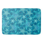 Aqua Blue Starfish Patroon Bath Mat (Voorkant)