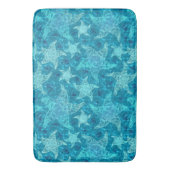 Aqua Blue Starfish Patroon Bath Mat (Voorkant Verticaal)