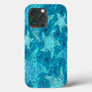 Aqua Blue Starfish Patroon Case-Mate iPhone Case