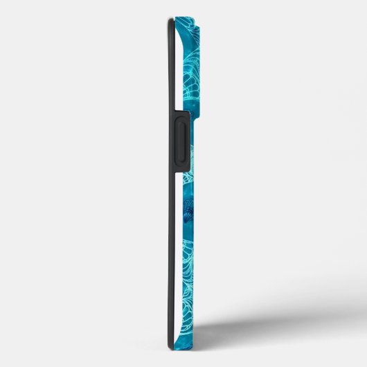 Aqua Blue Starfish Patroon Case-Mate iPhone Case (Achterkant / Rechts)