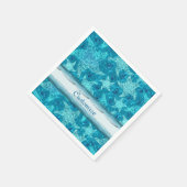 Aqua Blue Starfish Pattern Napkins Servetten (Hoek)