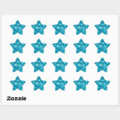Aqua Blue Starfish Pattern-stickers Ster Sticker (Vel)