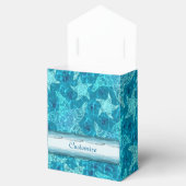 Aqua Blue Starfish Pattern Tent Favor Box Bedankdoosjes (Geopend)