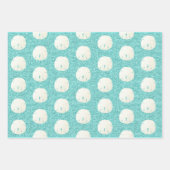 Aqua Blue Starfish Sand Dollar Kerstmis Inpakpapier Vel (Voorkant 2)