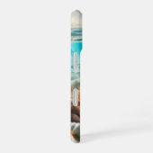 Aqua Blue Starfish Seashells Ocean Beach iPhone 16 Hoesje (Rechterkant)