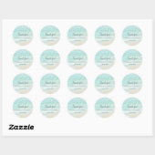Aqua Blue String Lights Beach Wedding Ronde Sticker (Vel)