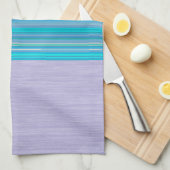 Aqua Blue Striped Pattern op Silver Grey Theedoek (Quarter Fold)