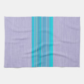 Aqua Blue Striped Pattern op Silver Grey Theedoek (Horizontaal)