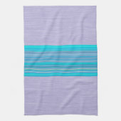 Aqua Blue Striped Pattern op Silver Grey Theedoek (Verticaal)