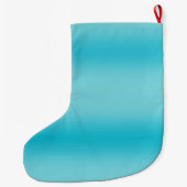 Aqua Blue Stripes - Aangepast Grote Kerstsok (Achterkant)