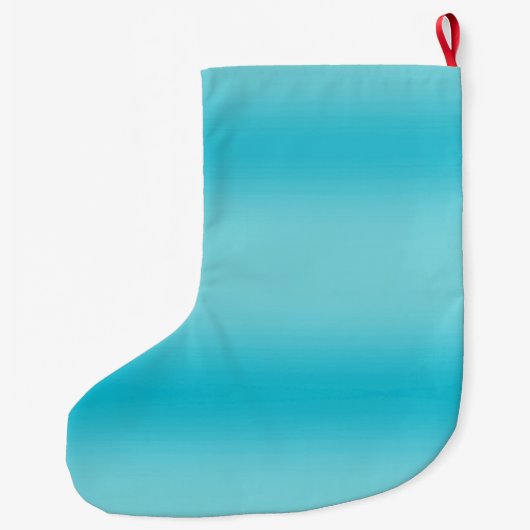 Aqua Blue Stripes - Aangepast Grote Kerstsok (Achterkant)