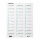 Aqua Blue Stripes Coastal Return Address Etiket (Full Sheet)