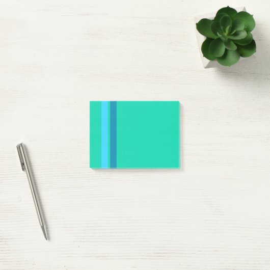 Aqua Blue Stripes Post-it® notes (Kantoor)