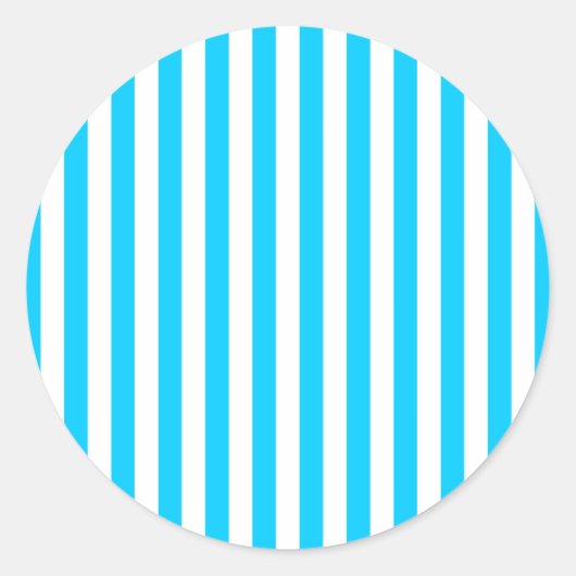 Aqua Blue Stripes Ronde Sticker (Voorkant)