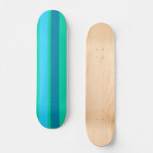 Aqua Blue Stripes Skateboard (Voorkant)