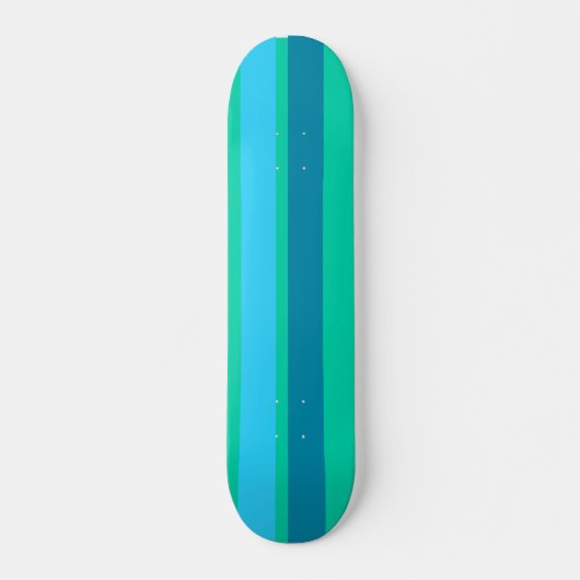 Aqua Blue Stripes Skateboard (Voorkant)