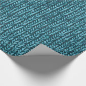 Aqua Blue Sweater Knit Texture Cadeaupapier (Hoek)