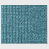 Aqua Blue Sweater Knit Texture Cadeaupapier (Vlak)