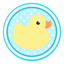 Aqua Blue Sweet Baby eend Stickers
