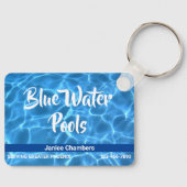 Aqua Blue Swimming Pool Cleaning Service Sleutelhanger (Voorkant)