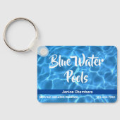 Aqua Blue Swimming Pool Cleaning Service Sleutelhanger (Achterkant)
