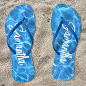 Aqua Blue Swimming Pool Foto gepersonaliseerd Teenslippers