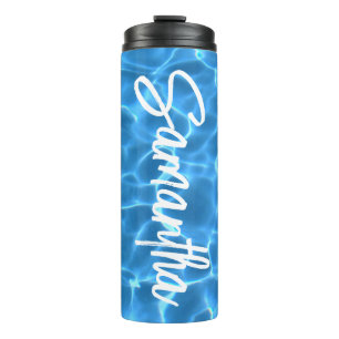 Aqua Blue Swimming Pool Foto gepersonaliseerd Thermosbeker