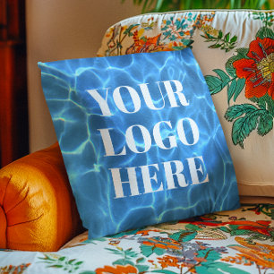 Aqua Blue Swimming Pool Foto voor uw Logo Kussen