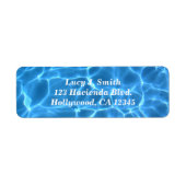 Aqua Blue Swimming Pool Photo Bold Script Etiket (Voorkant)