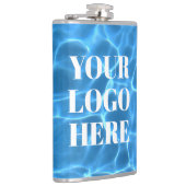 Aqua Blue Swimming Pool Photo for Your Logo Heupfles (Rechts)