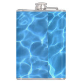 Aqua Blue Swimming Pool Photo for Your Logo Heupfles (Achterkant)