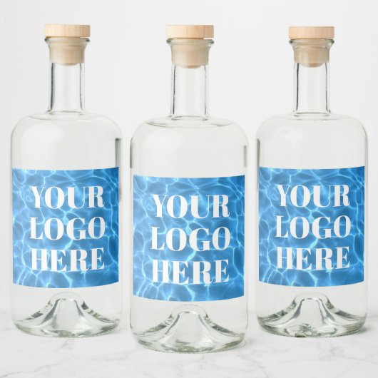 Aqua Blue Swimming Pool Photo for Your Logo Likeurfles Etiket (Flessen)