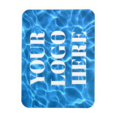 Aqua Blue Swimming Pool Photo for Your Logo Magneet (Verticaal)