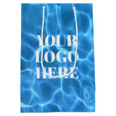 Aqua Blue Swimming Pool Photo for Your Logo Medium Cadeauzakje (Achterkant)