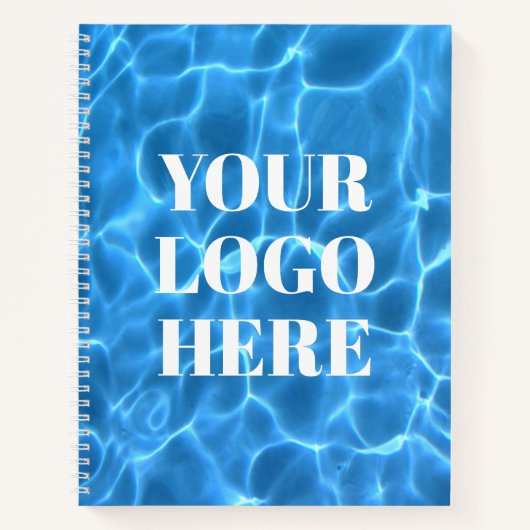 Aqua Blue Swimming Pool Photo for Your Logo Notitieboek (Voorkant)