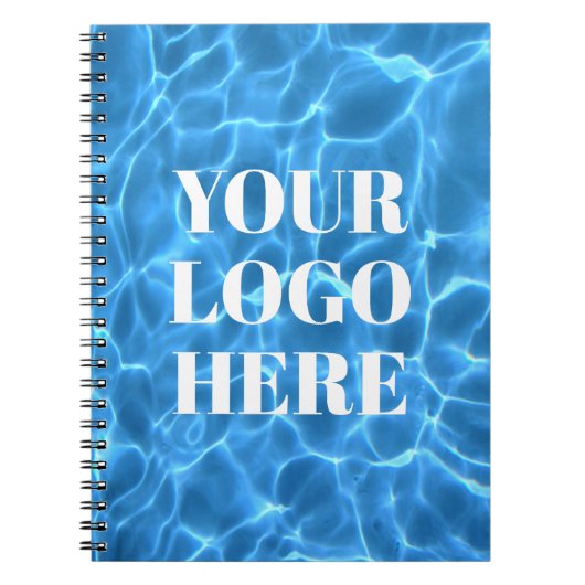 Aqua Blue Swimming Pool Photo for Your Logo Notitieboek (Voorkant)