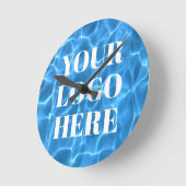 Aqua Blue Swimming Pool Photo for Your Logo Ronde Klok (Hoek)