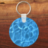 Aqua Blue Swimming Pool Photo for Your Logo Sleutelhanger (Achterkant)