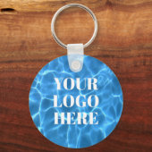 Aqua Blue Swimming Pool Photo for Your Logo Sleutelhanger (Voorkant)