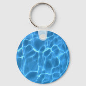 Aqua Blue Swimming Pool Photo for Your Logo Sleutelhanger (Achterkant)