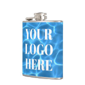 Aqua Blue Swimming Pool Photo Logo Heupfles (Links)