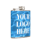 Aqua Blue Swimming Pool Photo Logo Heupfles (Rechts)