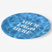 Aqua Blue Swimming Pool Photo Logo Papieren Bordje (Gekanteld)