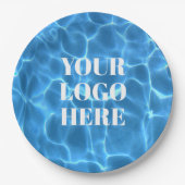 Aqua Blue Swimming Pool Photo Logo Papieren Bordje (Voorkant)