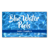 Aqua Blue Swimming Pool Photo Magnetisch Visitekaartje (Voorkant)
