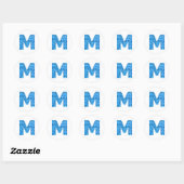 Aqua Blue Swimming Pool Photo Monogram M Ronde Sticker (Vel)